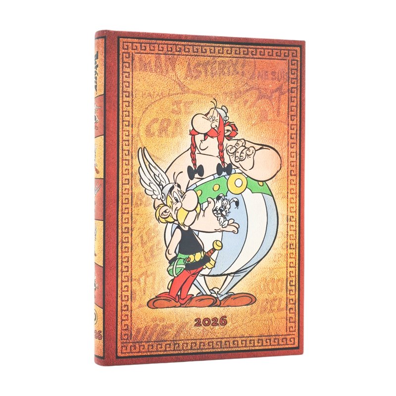 2026 Asterix & Obelix, The Adventures of Asterix, 12-Month Planner, French, Mini, Horizontal, Elastic Band, 160 Pg, 100 GSM