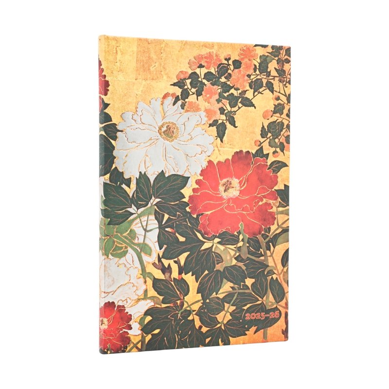 2025-2026 Natsu, Rinpa Florals, 18-Month Planner, Maxi, Vertical, Elastic Band, 208 Pg, 80 GSM