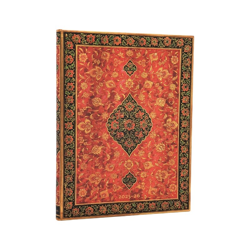 2025-2026 Layla, Persian Poetry, 18-Month Planner, Ultra, Vertical, Elastic Band, 208 Pg, 80 GSM