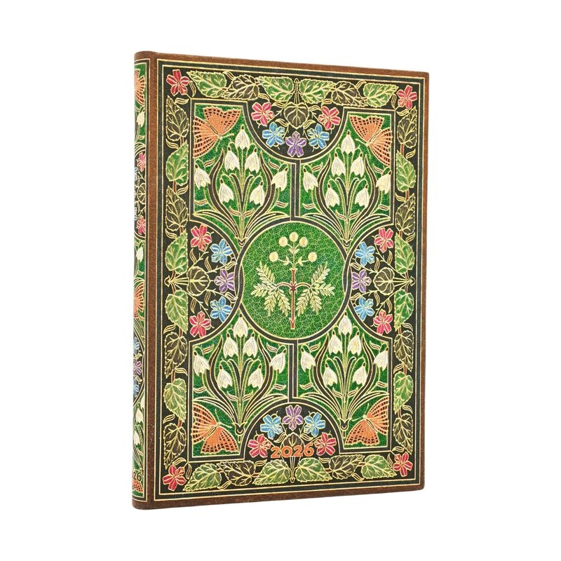 2026 Poetry in Bloom, Poetry in Bloom, 12-Month Planner, Midi, Vertical, Elastic Band, 160 Pg, 100 GSM
