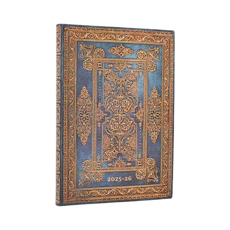 2025-2026 Blue Luxe, Luxe Design, 18-Month Planner Flexis, Midi, Horizontal, Elastic Band, 224 Pg, 80 GSM