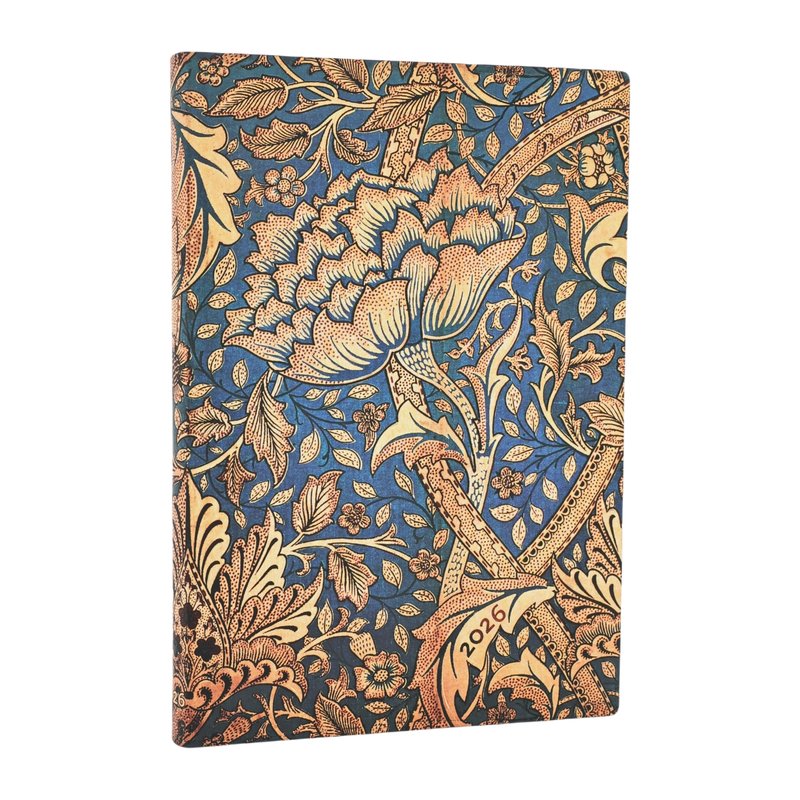 2026 Morris Windrush, William Morris, 12-Month Planner Flexis, Midi, Vertical, Elastic Band, 176 Pg, 100 GSM