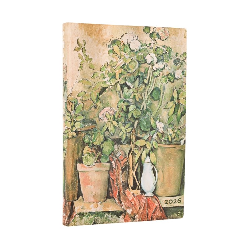 2026 Cezanne's Terracotta Pots and Flowers, Cezanne's Terracotta Pots and Flowers, 12-Month Planner Flexis, Maxi, Day-at-a-Time, Elastic Band, 400 Pg, 80 GSM