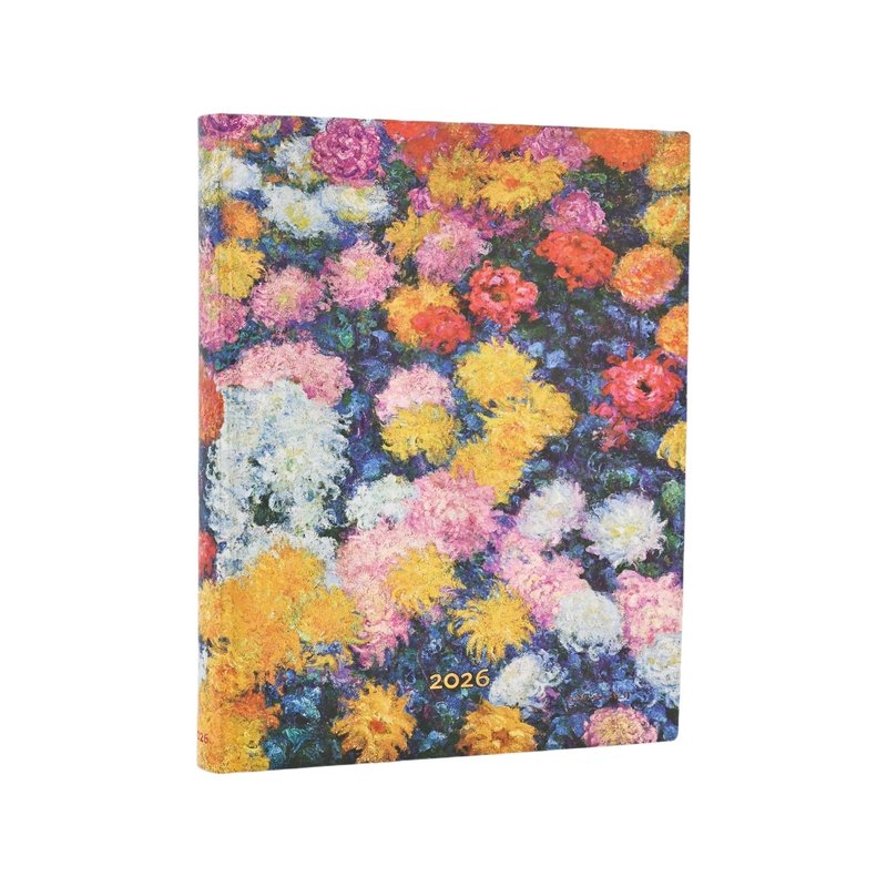 2026 Monet's Chrysanthemums, Monet's Chrysanthemums, 12-Month Planner Flexis, Ultra, Day-at-a-Time, Elastic Band, 432 Pg, 80 GSM