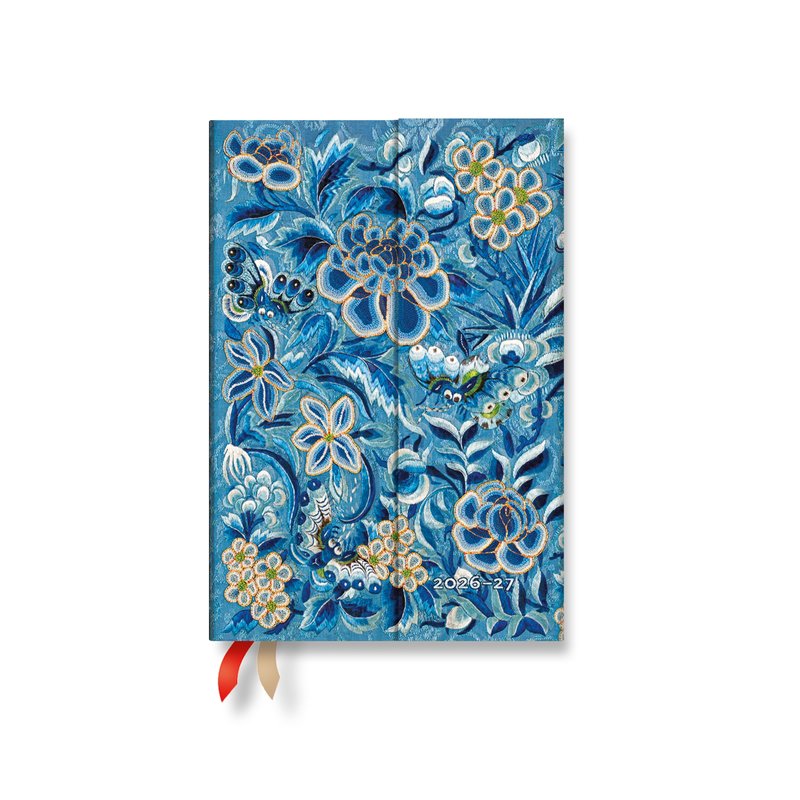 2027 Blue Willow Mini Horizontal Hardcover 18-Month Weekly Planner, 208pg, 80GSM by Paperblanks (Celebrate Hanfu)