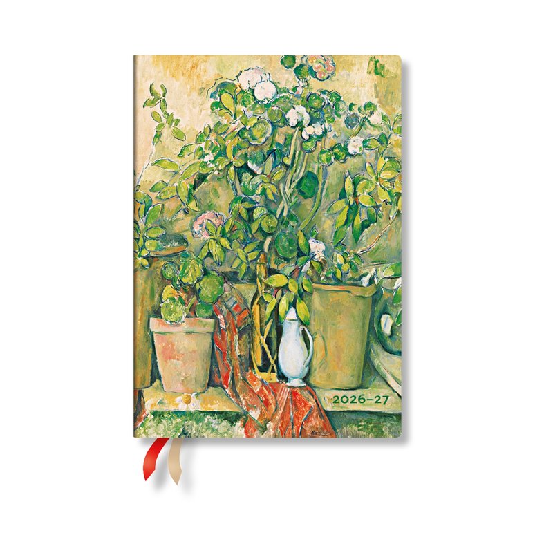 2027 Cezanne's Terracotta Pots and Flowers Midi Horizontal Hardcover 18-Month Weekly Planner, 208pg, 80GSM by Paperblanks