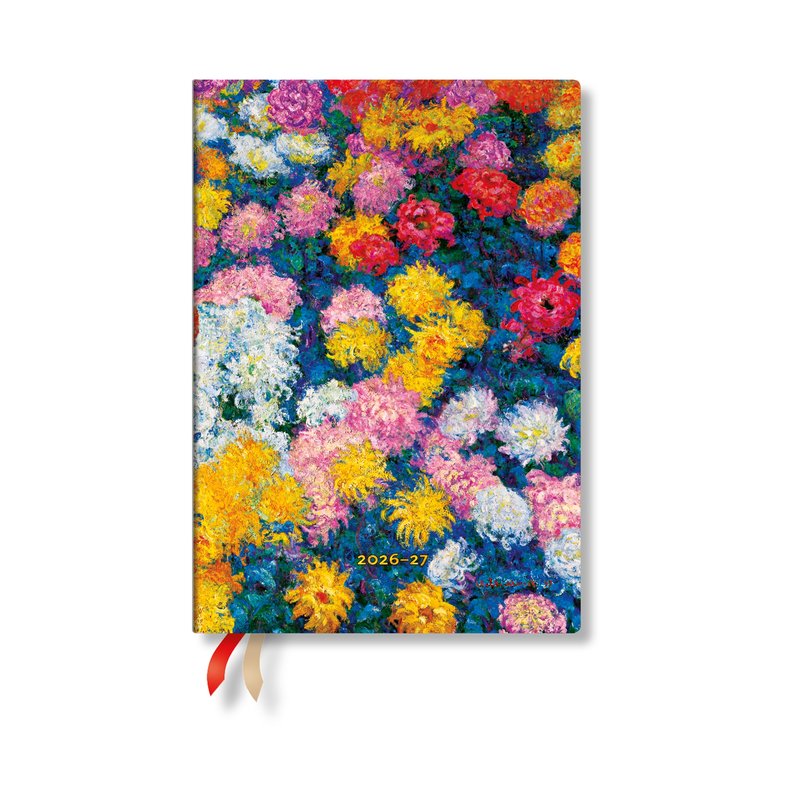 2027 Monet's Chrysanthemums Midi Horizontal Hardcover 18-Month Weekly Planner, 208pg, 80GSM by Paperblanks