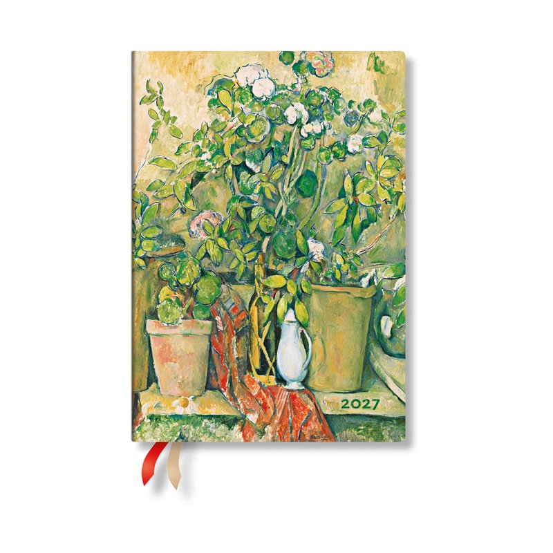 2027 Cezanne's Terracotta Pots and Flowers Midi Hardcover 12-Month Daily Planner, 416pg, 80GSM by Paperblanks