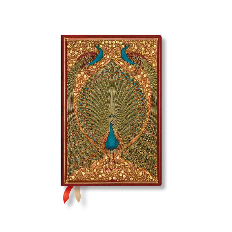 French 2027 Hafiz's Peacocks Mini Daily Hardcover 12-Month Daily Planner, 432pg, 80GSM by Paperblanks (Sangorski & Sutcliffe)