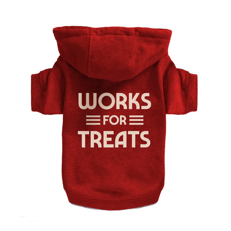 Works For Treats Dog Hoodie - XS