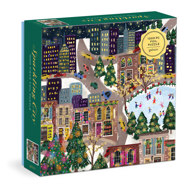 Joy Laforme Sparkling City 1000 Piece Foil Puzzle In a Square Box