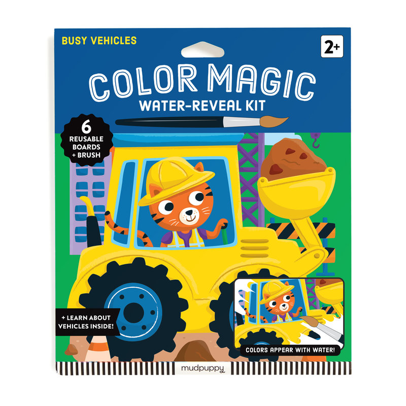 Busy Vehicles Color Magic Water-Reveal Kit