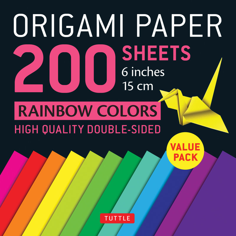 Origami Paper 200 sheets Rainbow Colors 6" (15 cm)