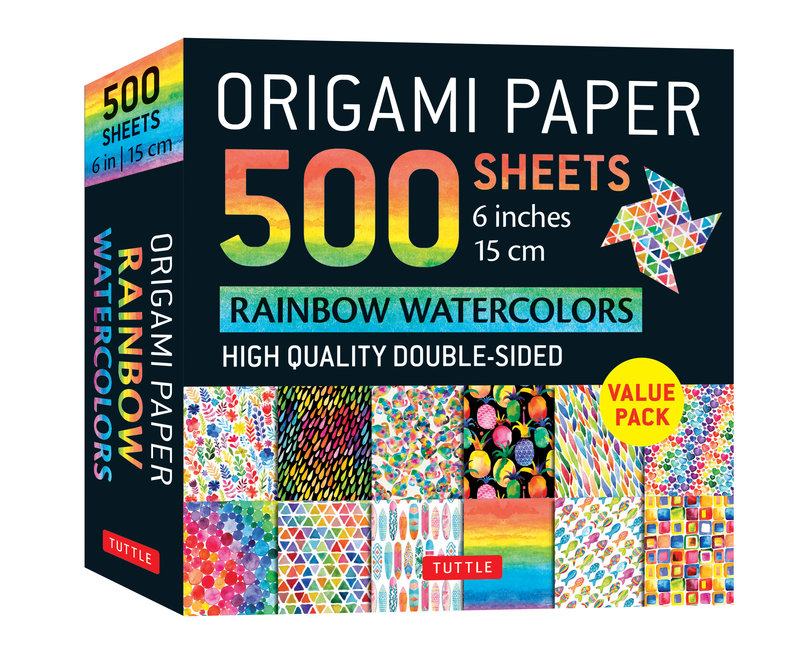 Origami Paper 500 sheets Rainbow Watercolors 6 (15 cm)