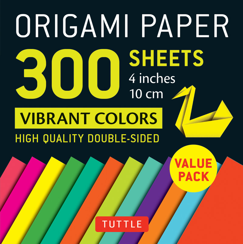 Origami Paper 300 sheets Vibrant Colors 4 (10 cm)