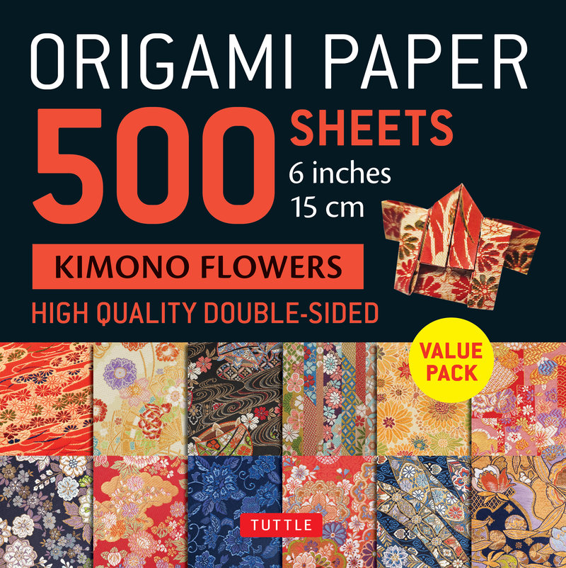 Origami Paper 500 sheets Kimono Flowers 6 (15 cm)