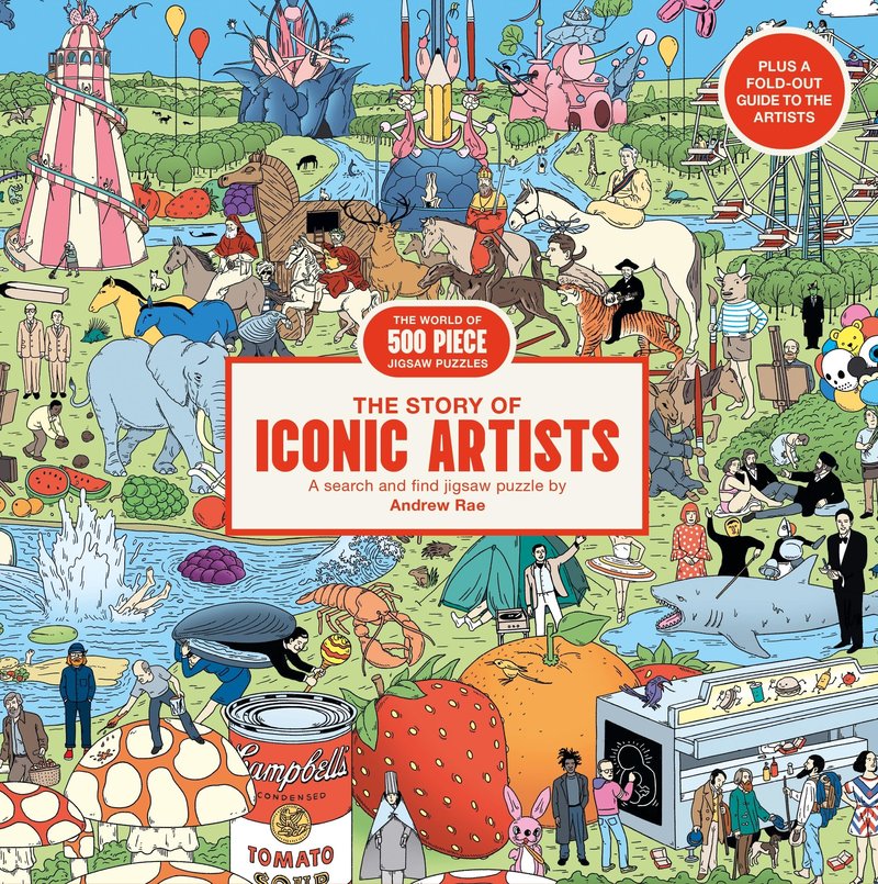 The Story of Iconic Artists: a 500 piece art history jigsaw puzzle by Andrew Rae