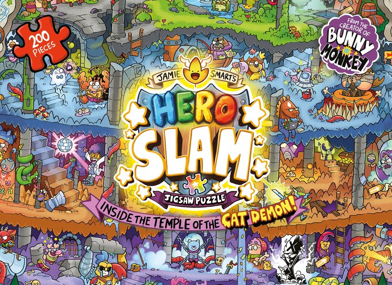 Jamie Smart's Hero Slam Jigsaw Puzzle: Inside the Temple of the Cat Demon: A 200-piece jigsaw puzzle from the no 1 bestselling creator of Bunny vs Monkey