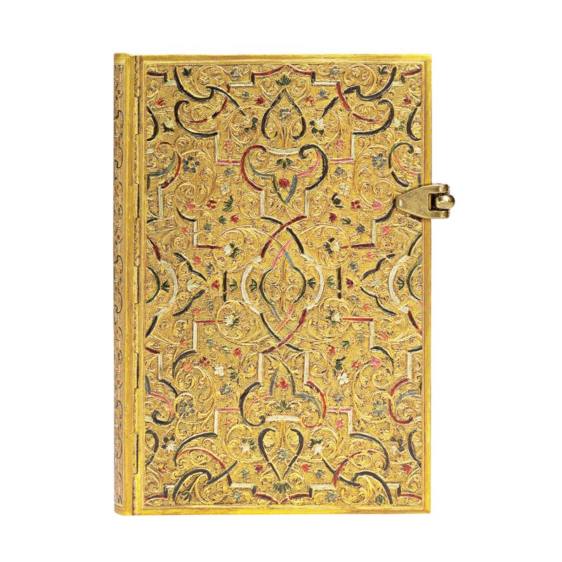 Gold Inlay, Hardcover, Mini, Lined, Clasp Closure, 208 Pg, 85 GSM