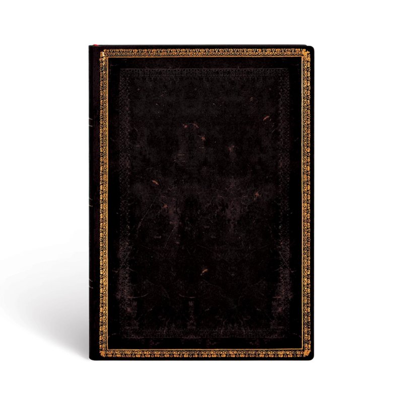 Black Moroccan, Old Leather Collection, Softcover Flexi, Midi, Lined, 176 Pg, 100 GSM