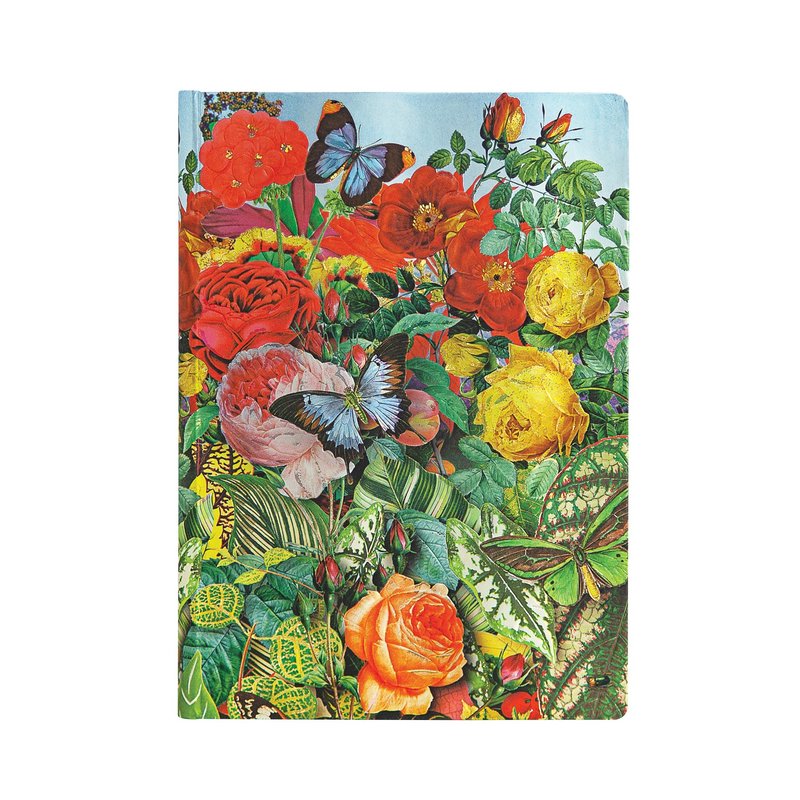 Butterfly Garden, Nature Montages, Hardcover, Midi, Unlined, Elastic Band Closure, 144 Pg, 120 GSM