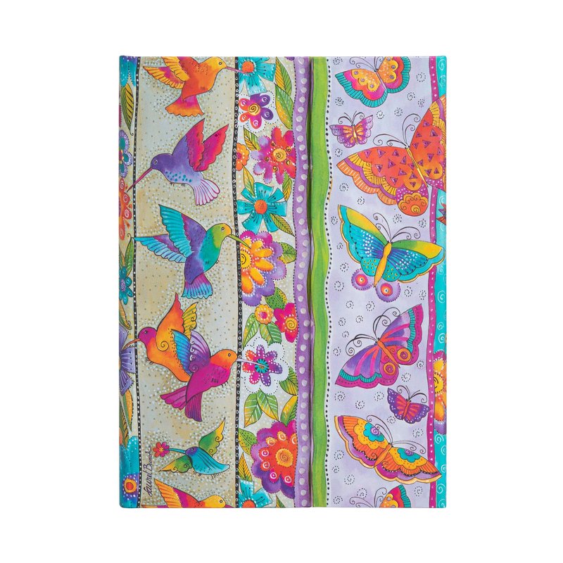 Hummingbirds & Flutterbyes, Playful Creations, Hardcover, Midi, Unlined, Wrap Closure, 144 Pg, 120 GSM