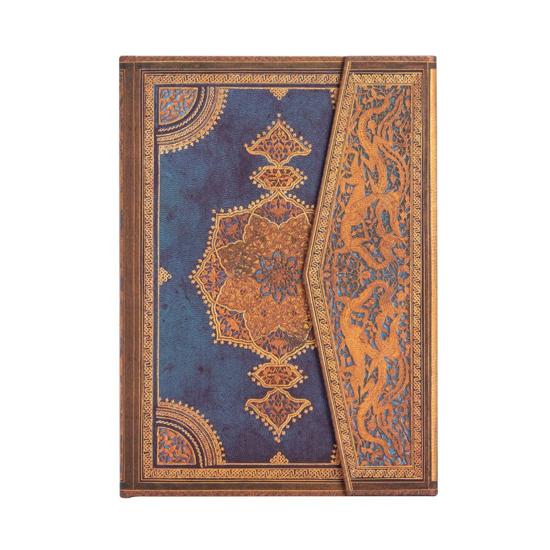 Safavid Indigo, Safavid Binding Art, Hardcover, Midi, Lined, Wrap Closure, 144 Pg, 120 GSM