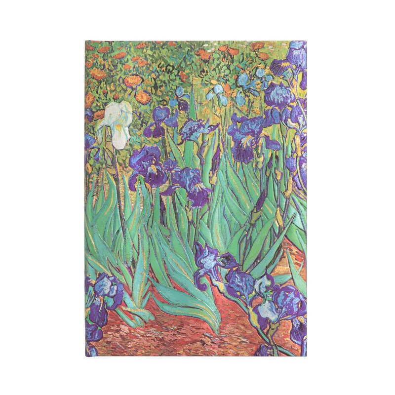 Van Gogh's Irises, Hardcover, Midi, Lined, Elastic Band Closure, 144 Pg, 120 GSM