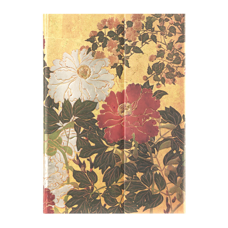 Natsu, Rinpa Florals, Hardcover Journal, Midi, Unlined, Wrap, 144 Pg, 120 GSM