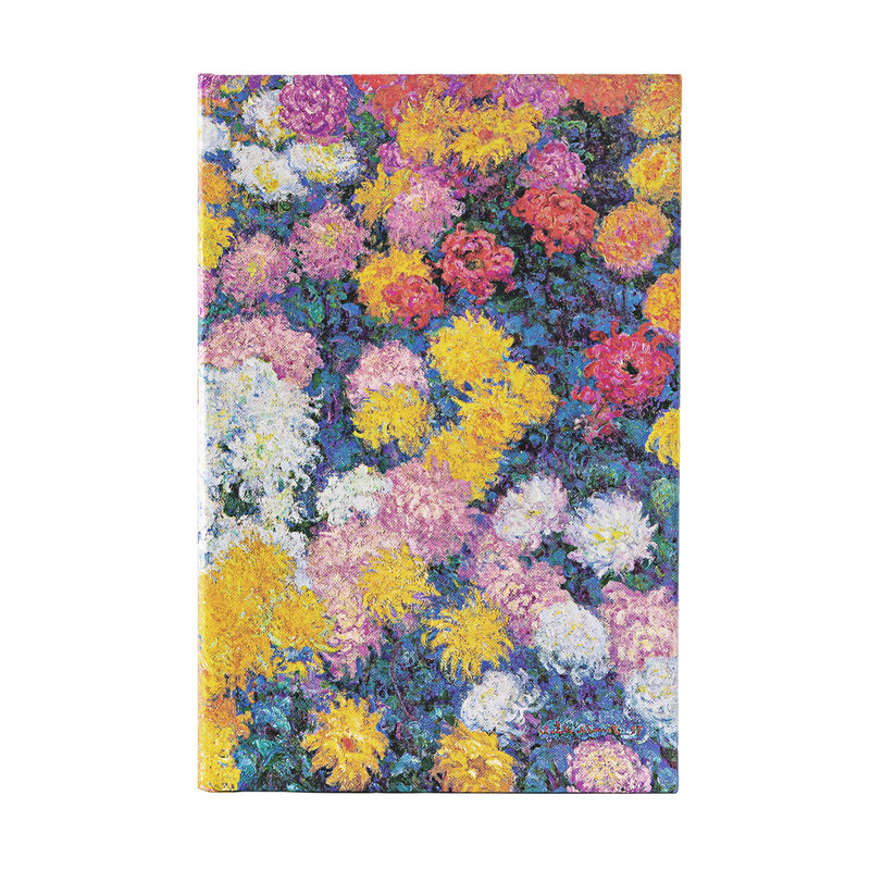 Monet's Chrysanthemums, Hardcover Journals, Midi, Lined, Elastic Band, 144 Pg, 120 GSM