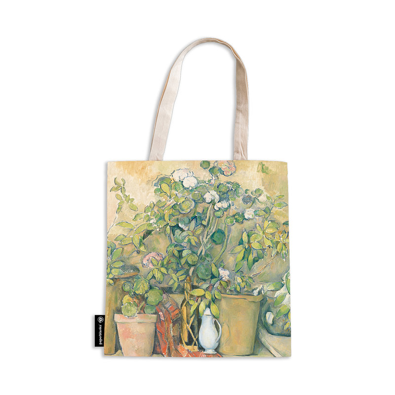 Cezanne's Terracotta Pots and Flowers, Canvas Bag