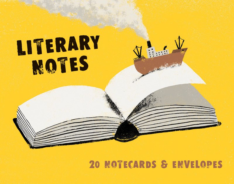 Literary Notes (Gift for Book Lovers, Cards for Bibliophiles, Notecards with Book Art)