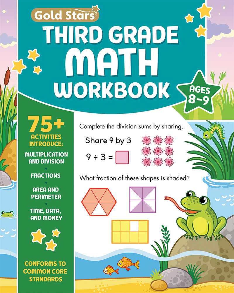 Third Grade Math Workbook Ages 8 to 9: 75+ Activities Multiplication & Division, Fractions, Area & Perimeter, Data, Math Facts, Word Problems, . . . (Common Core) (English and Korean Edition)