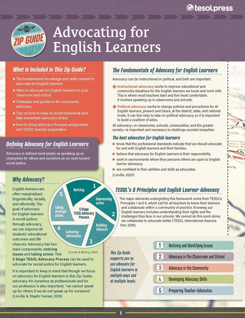 TESOL Zip Guide: Advocating for English Learners (Pack of 10)