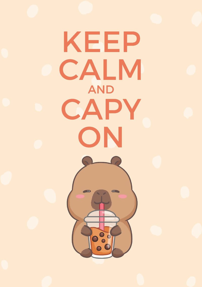 Cream Boba Capybara Notebook
