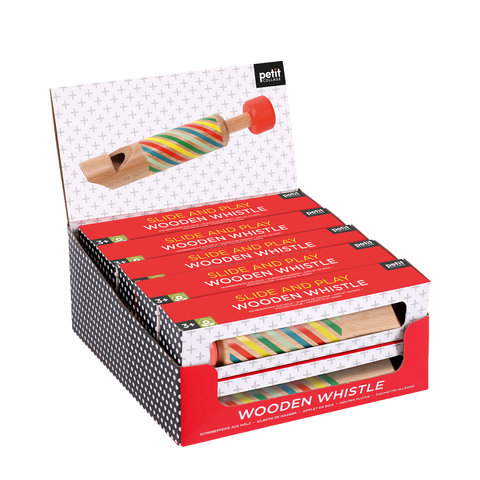 Slide and Play Wooden Whistle CDU of 10