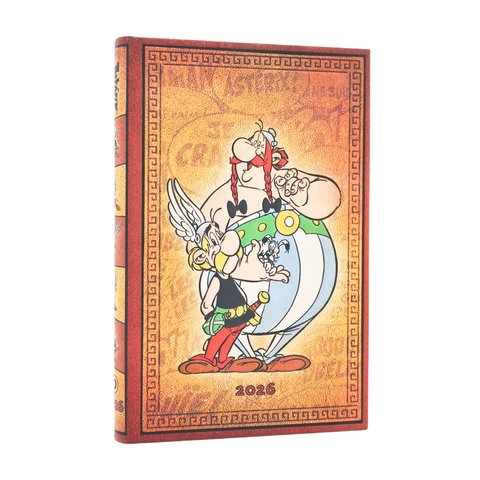 2026 Asterix & Obelix, The Adventures of Asterix, 12-Month Planner, French, Mini, Horizontal, Elastic Band, 160 Pg, 100 GSM