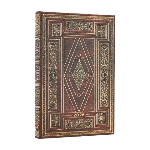2026 First Folio, Shakespeare's Library, 12-Month Planner, French, Mini, Horizontal, Elastic Band, 160 Pg, 100 GSM