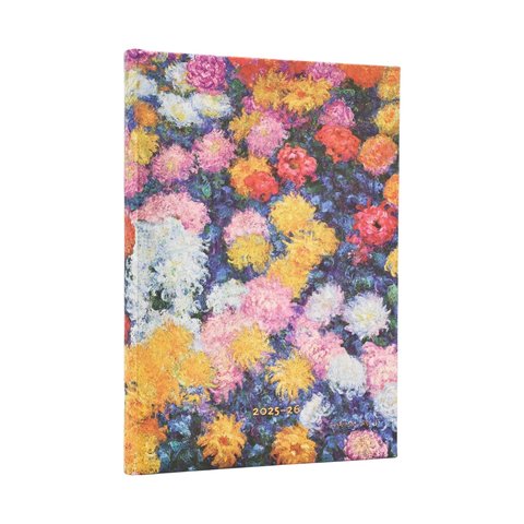 2025-2026 Monet's Chrysanthemums, Monet's Chrysanthemums, 18-Month Planner, Midi, Horizontal, Elastic Band, 208 Pg, 80 GSM
