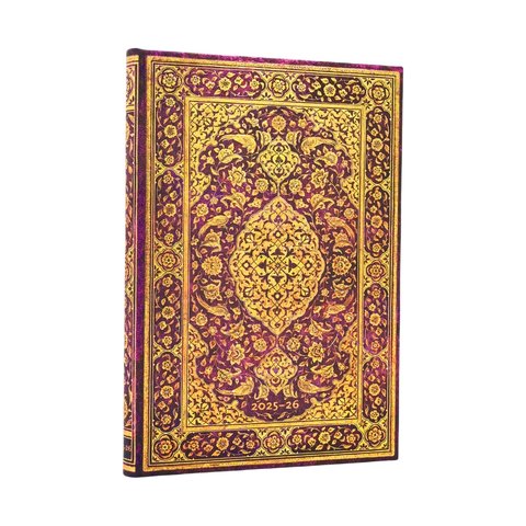 2025-2026 The Orchard, Persian Poetry, 18-Month Planner, Midi, Horizontal, Elastic Band, 208 Pg, 80 GSM