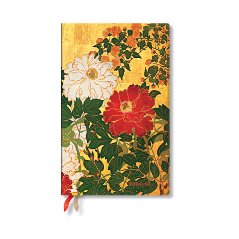 2025-2026 Natsu, Rinpa Florals, 18-Month Planner, Maxi, Vertical, Elastic Band, 208 Pg, 80 GSM