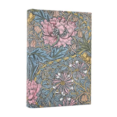 2026 Morris Pink Honeysuckle, William Morris, 12-Month Planner, Mini, Day-at-a-Time, Elastic Band, 416 Pg, 80 GSM