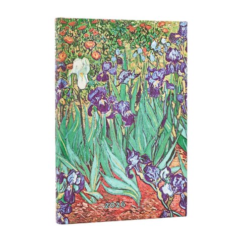 2026 Van Gogh's Irises, Van Gogh's Irises, 12-Month Planner, Mini, Horizontal, Elastic Band, 160 Pg, 100 GSM