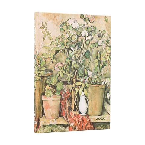 2026 Cezanne's Terracotta Pots and Flowers, Cezanne's Terracotta Pots and Flowers, 12-Month Planner, Mini, Vertical, Elastic Band, 160 Pg, 100 GSM