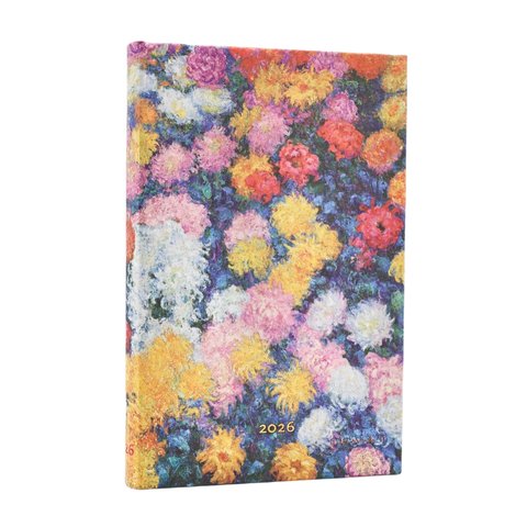 2026 Monet's Chrysanthemums, Monet's Chrysanthemums, 12-Month Planner, Mini, Vertical, Elastic Band, 160 Pg, 100 GSM