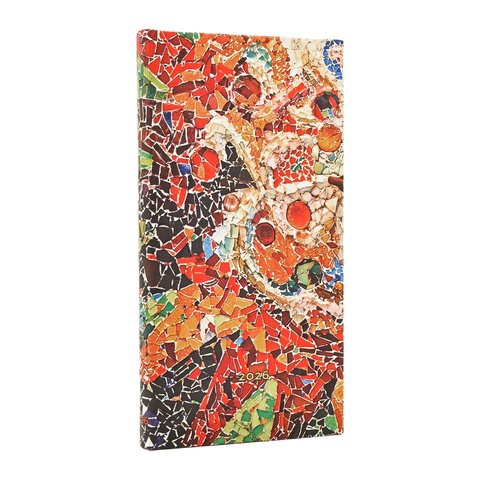 2026 Gaudi's Sun, Gaudi's Mosaics, 12-Month Planner, Slim, Horizontal, Elastic Band, 160 Pg, 100 GSM