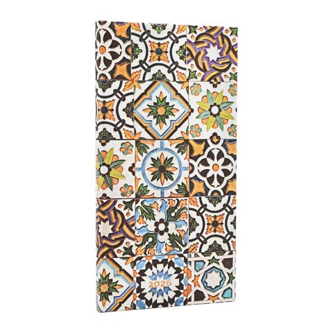 2026 Porto, Portuguese Tiles, 12-Month Planner, Slim, Horizontal, Elastic Band, 160 Pg, 100 GSM