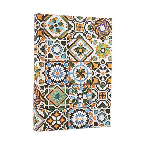 2026 Porto, Portuguese Tiles, 12-Month Planner, Midi, Day-at-a-Time, Elastic Band, 416 Pg, 80 GSM