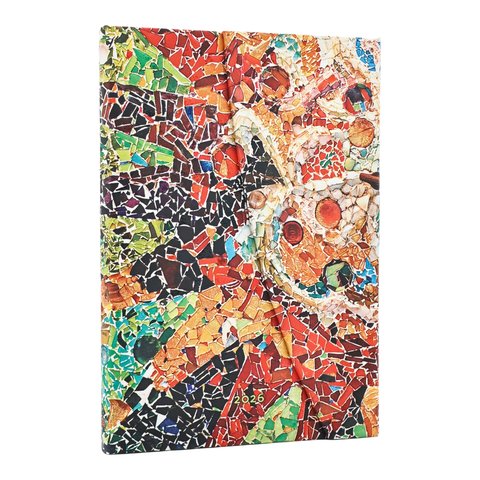 2026 Gaudi's Sun, Gaudi's Mosaics, 12-Month Planner, Midi, Vertical, Wrap, 160 Pg, 100 GSM