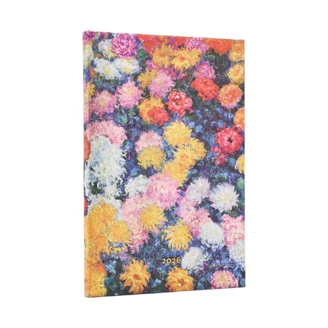 2026 Monet's Chrysanthemums, Monet's Chrysanthemums, 12-Month Planner, Maxi, Vertical, Elastic Band, 160 Pg, 100 GSM